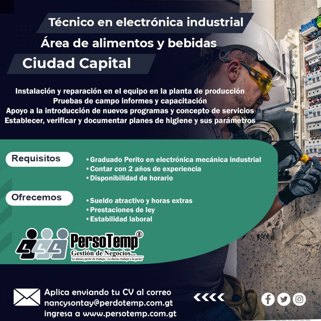Tecnico en electronica industrial-ciudad capital